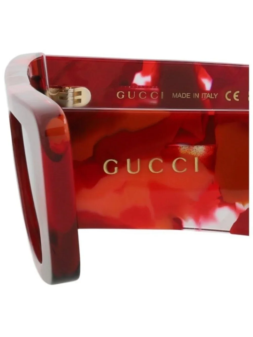 New Gucci Mens Square/Rectangle Red Red Grey Fashion Designer Sunglasses